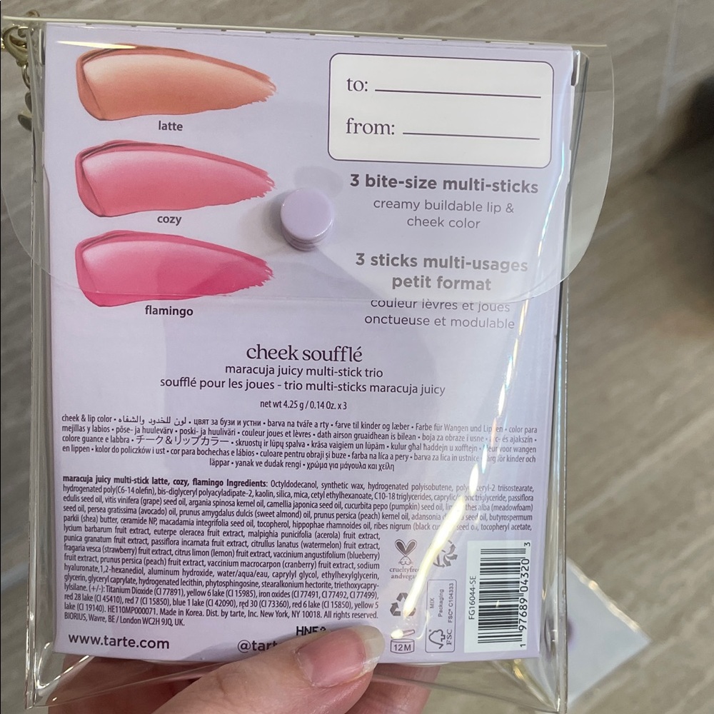TARTE NIB Kindness Café Multistick Trio Cheek Soufflé in Latte, Cozy & Flamingo - Picture 3 of 10